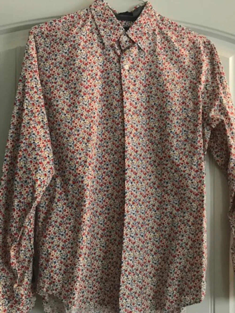 J. CREW Men's Slim Fit Shirt in Ditsy Floral Print 100% Cotton Size M Exc. Cond.